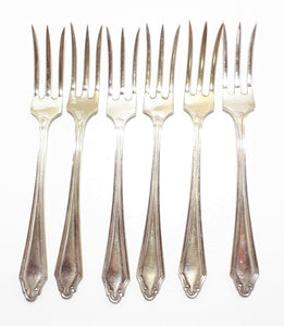 Set of 6 Silver Plated Cake / Pastry Forks