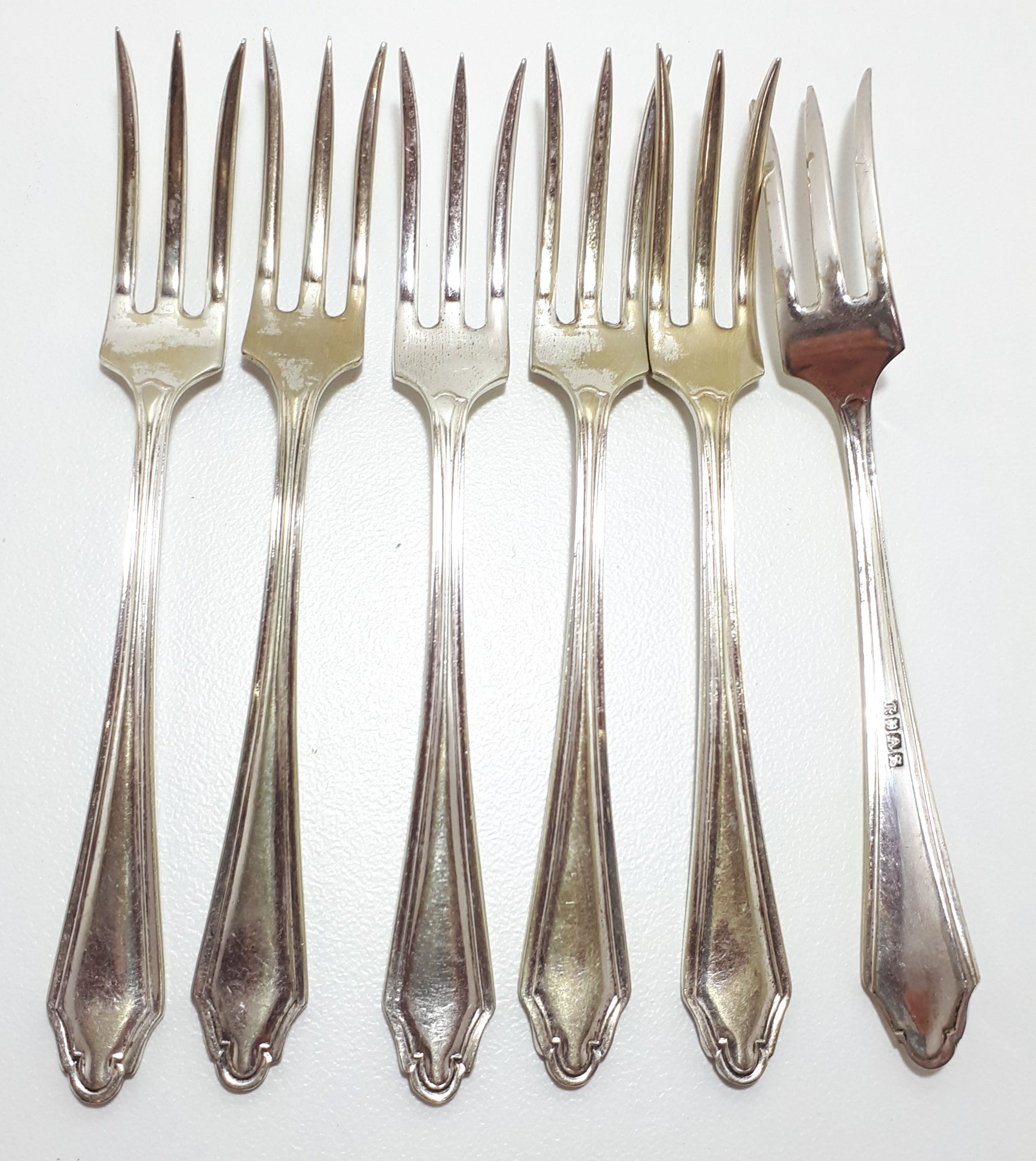 Set of 6 Silver Plated Cake / Pastry Forks