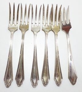 Set of 6 Silver Plated Cake / Pastry Forks