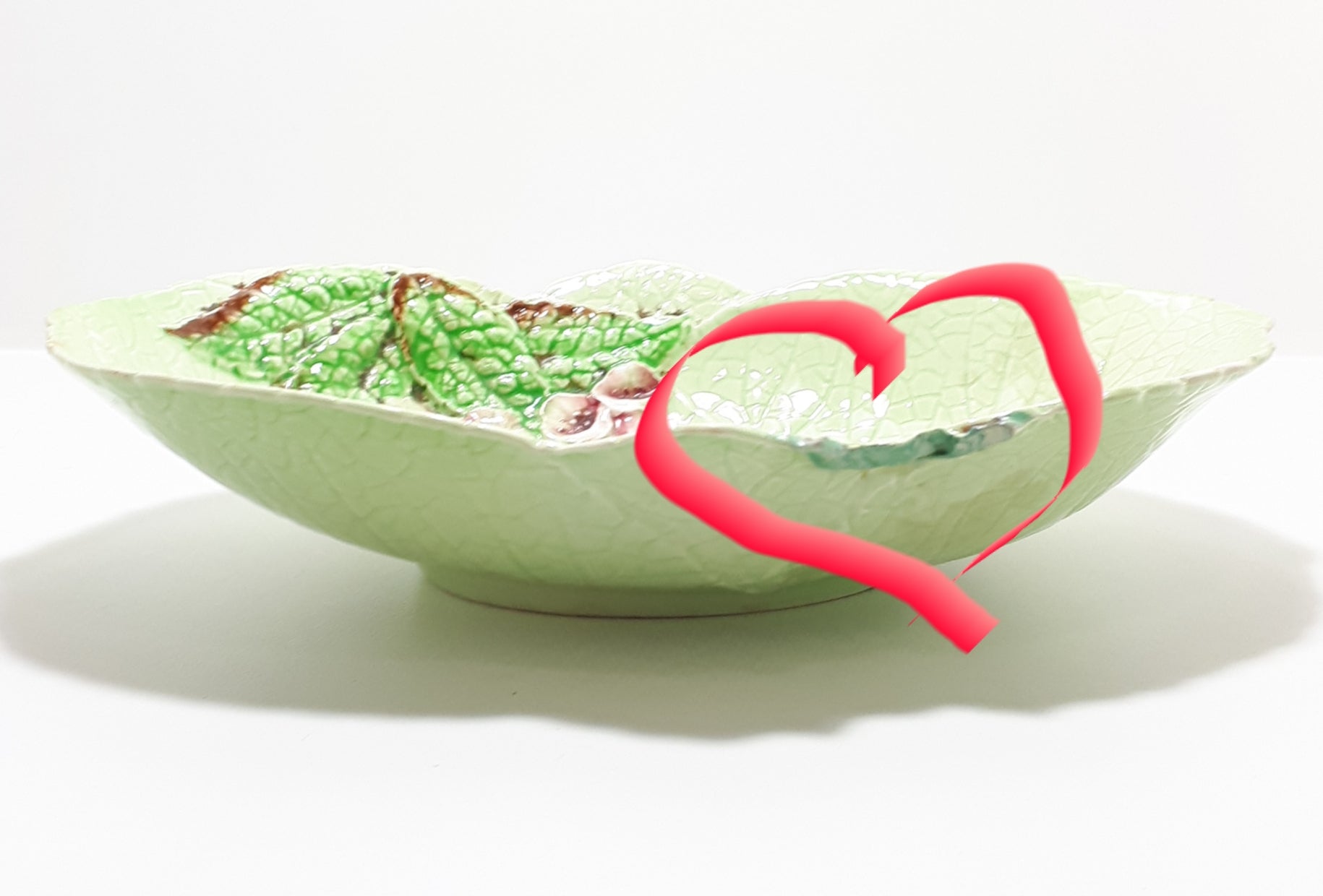 1940’s Carlton Ware “Foxglove” Porcelain Embossed Bowl - Green
