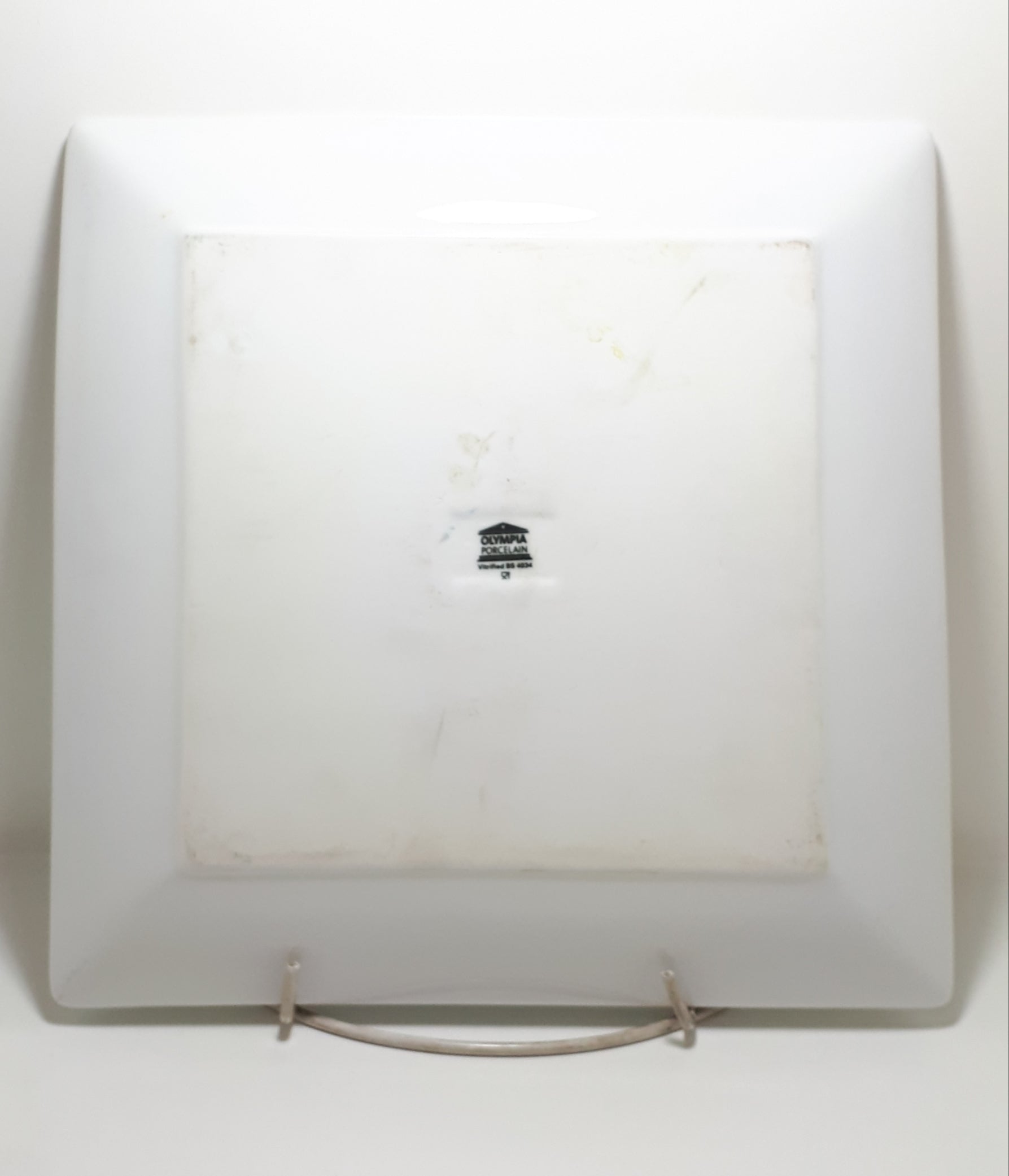 Classic White Rolled Edge Square Shape Olympia Porcelain Serving Platter – Pristine Condition