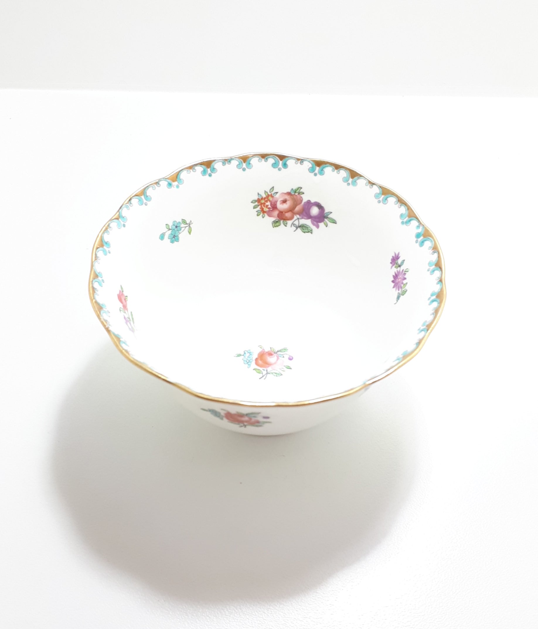 1907 Antique Tuscan Fine Porcelain Large Open Sugar Bowl (R.H.&S.L. Plant)