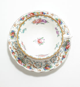 Improvised Tuscan Bone China Tea Duo – 1907 Antique Tuscan Tea Cup & 1940’s Tuscan “Orleans” Saucer