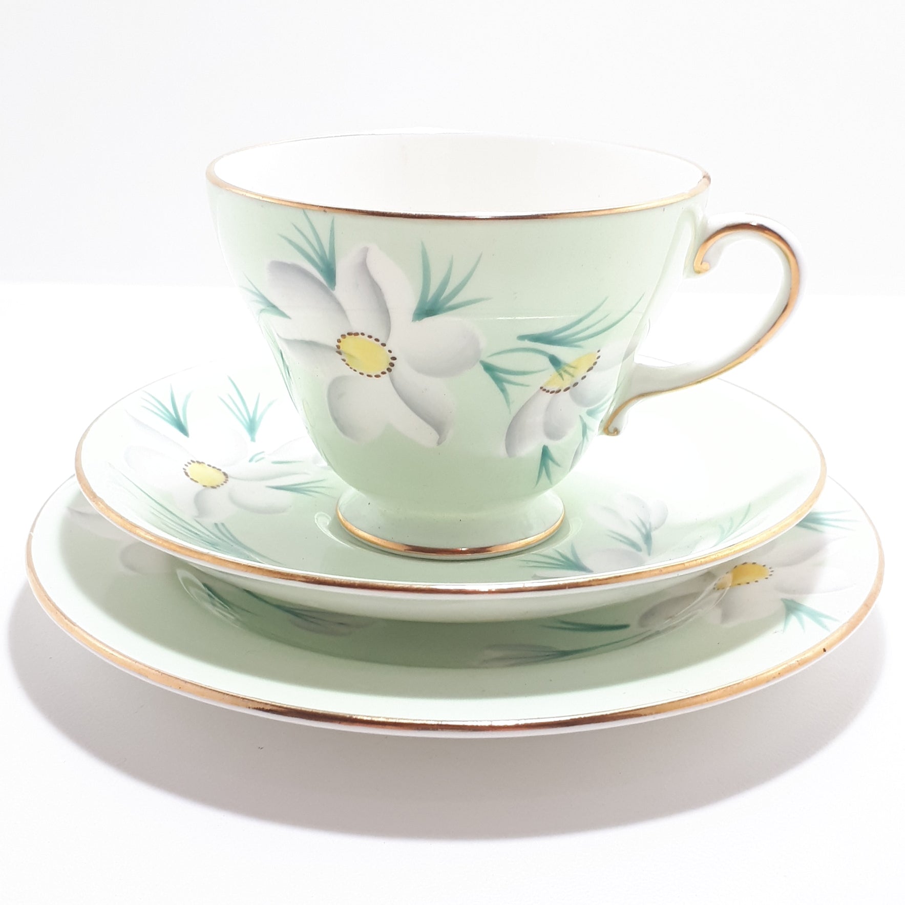 1950’s Vintage Royal Grafton Bone China Tea Trio– Pattern RGR160