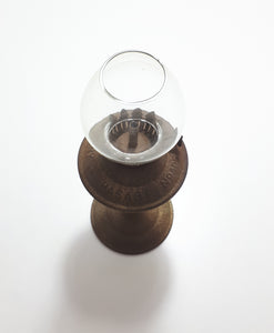 Rare Antique (End of the 19th Century) German Metal HASAG Small Kerosene Oil Lamp No. 105 With Clear Glass Lampshade