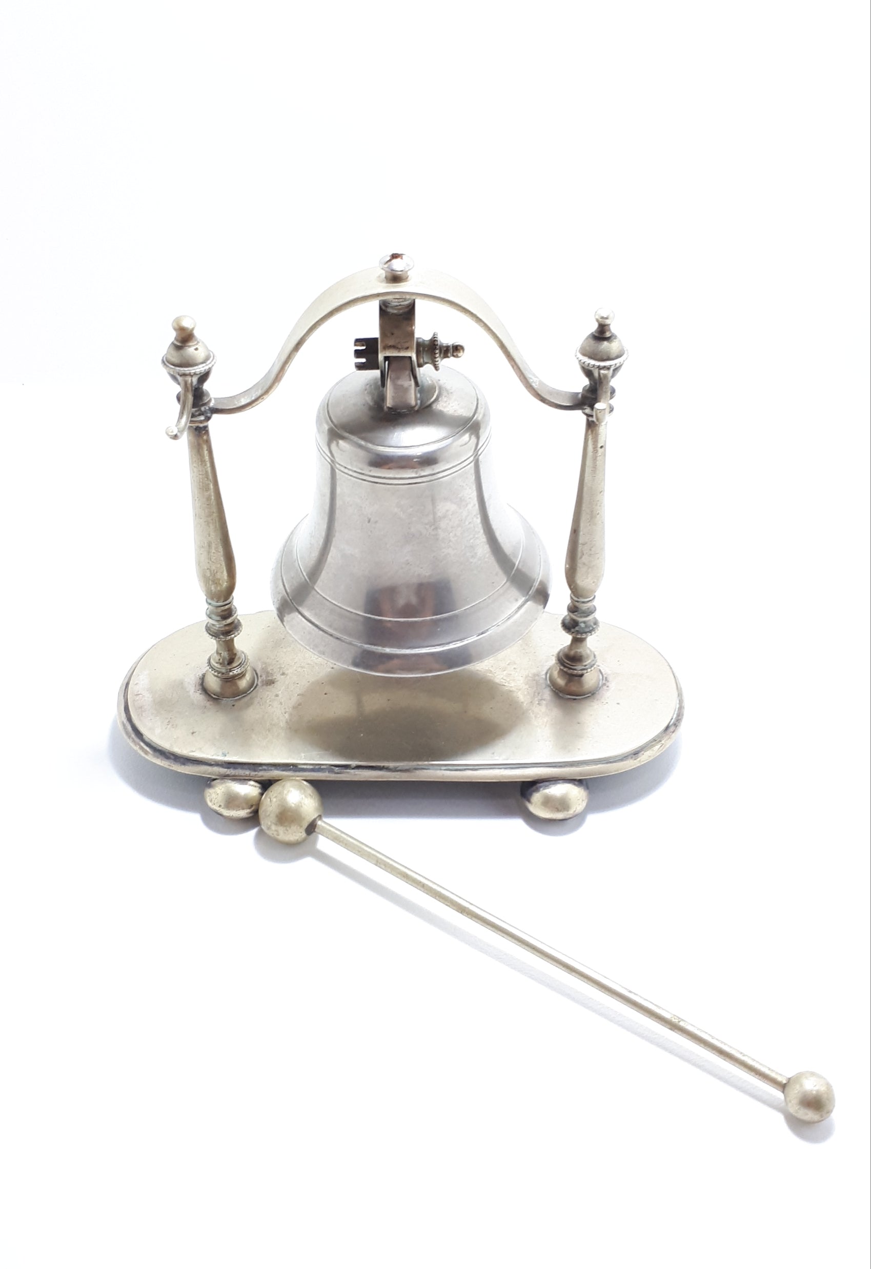 Silver Plated Table Gong – Bell With Stand & Mallet