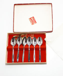 Set Of 6 Silver Plated Rodd Ltd. Demitasse Spoons In Original Box – Gardenia Design