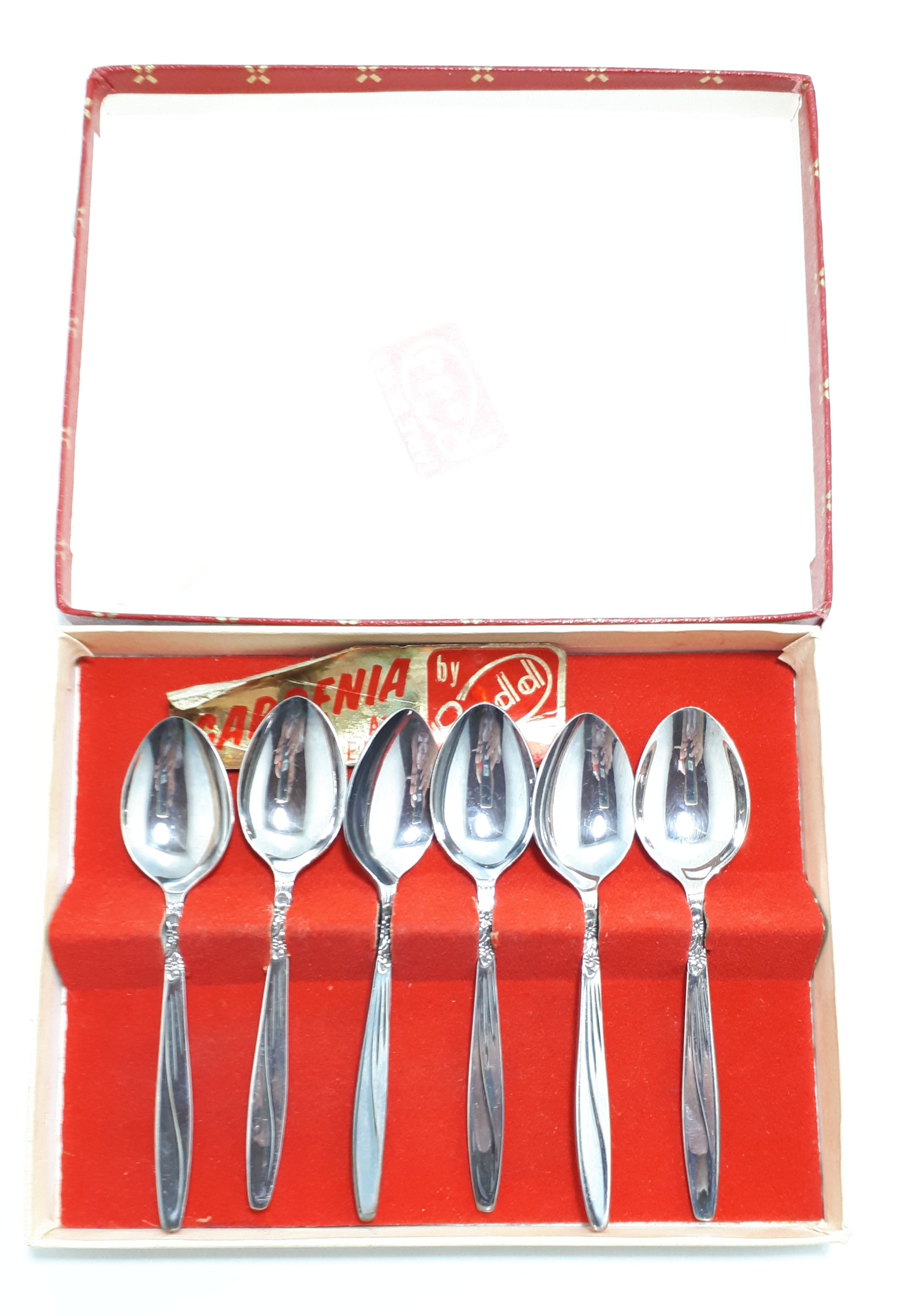 Set Of 6 Silver Plated Rodd Ltd. Demitasse Spoons In Original Box – Gardenia Design
