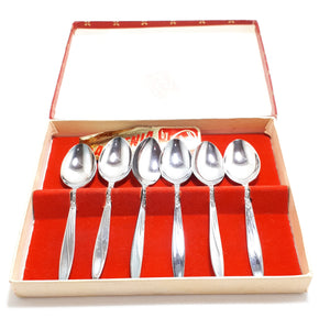Set Of 6 Silver Plated Rodd Ltd. Demitasse Spoons In Original Box – Gardenia Design