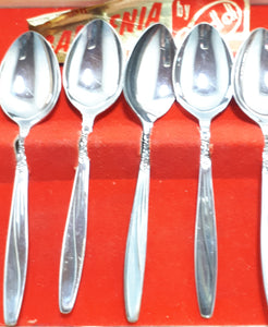 Set Of 6 Silver Plated Rodd Ltd. Demitasse Spoons In Original Box – Gardenia Design