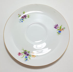 1950’s Arzberg German Fine Porcelain Saucer With Floral Pattern By Heinrich Loffelhardt