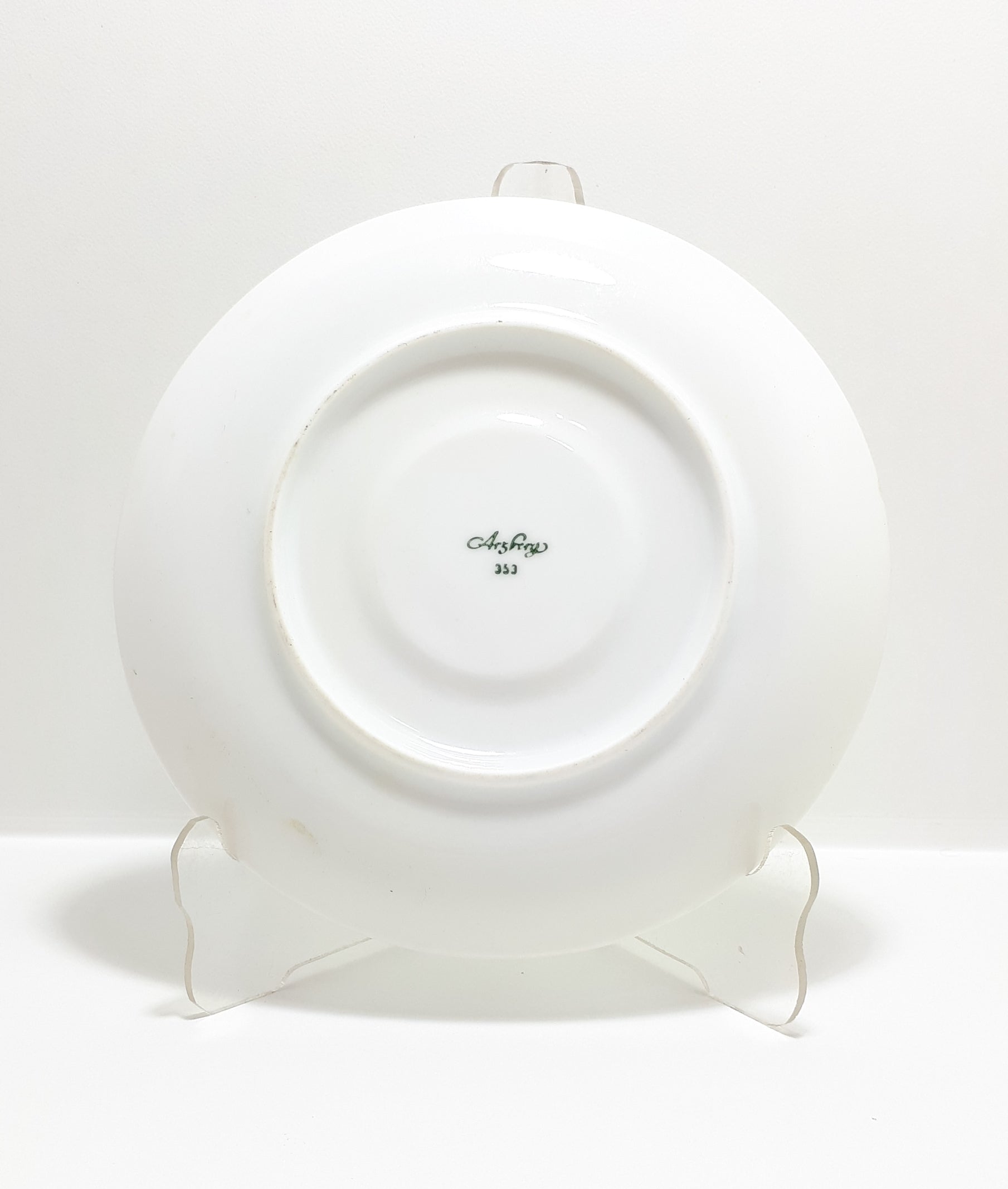 1950’s Arzberg German Fine Porcelain Saucer With Floral Pattern By Heinrich Loffelhardt