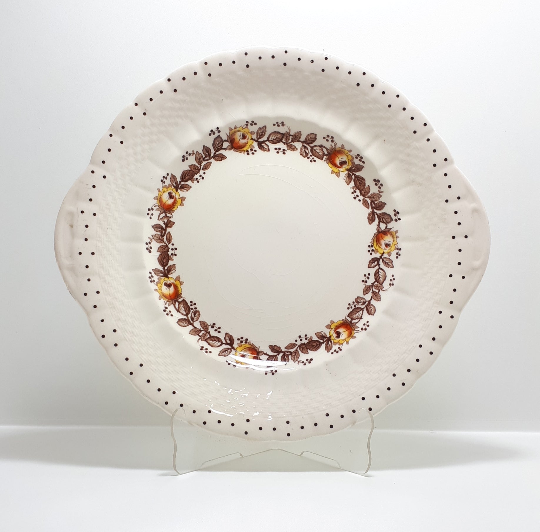 1940's Porcelain Simpsons Potters Ltd. Ambassador Ware Biscuit Plate - Chetwynd Pattern