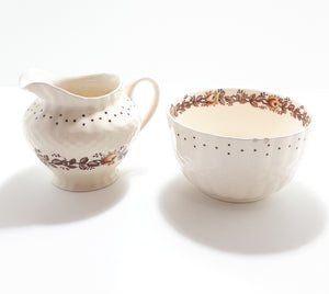 1940's Porcelain Simpsons Potters Ltd. Ambassador Ware Creamer & Open Sugar Bowl - Chetwynd Pattern
