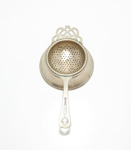 1930’s-1940’s Regis Plate (William Suckling, Birmingham) Silver Plated Tea Strainer With Drip Tray / Stand