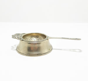 1930’s-1940’s Regis Plate (William Suckling, Birmingham) Silver Plated Tea Strainer With Drip Tray / Stand