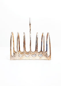 Antique 1893 – 1902 William Hutton & Sons, Birmingham Silver Plated 6-Slice Toast Rack – Gothic Arched Bars in Art Deco Style