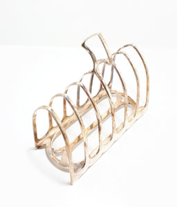 Antique 1893 – 1902 William Hutton & Sons, Birmingham Silver Plated 6-Slice Toast Rack – Gothic Arched Bars in Art Deco Style
