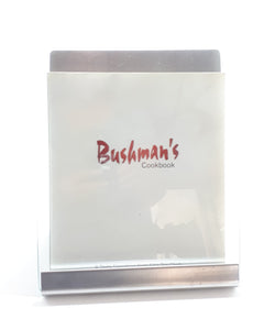 Stainless Steel Cookbook Stand / Podium With Loose Protective Glass Cover For Protection