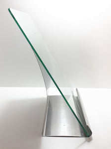 Stainless Steel Cookbook Stand / Podium With Loose Protective Glass Cover For Protection