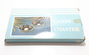 Boxed Set Of Two Delicate Silver Plated Candy Coasters – Original Box & Wrapping