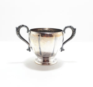 Canadian Essay Silver Plated Open Sugar Bowl With Double Victorian Handles – EP On Copper, Lead Mounts