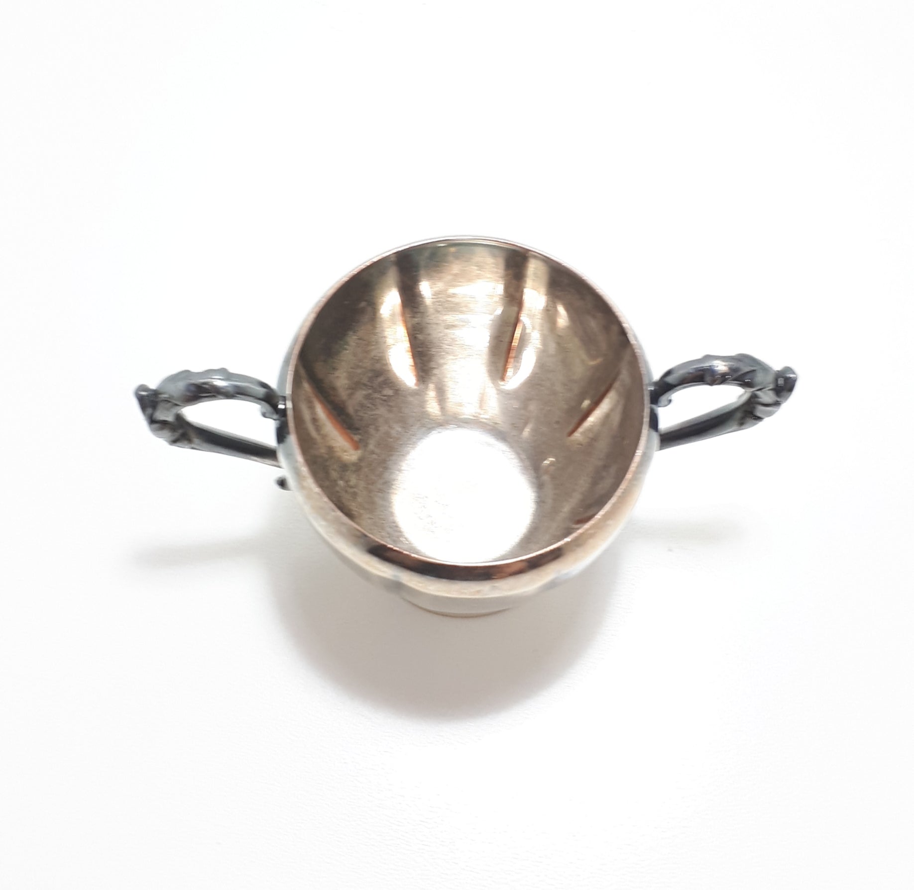Canadian Essay Silver Plated Open Sugar Bowl With Double Victorian Handles – EP On Copper, Lead Mounts