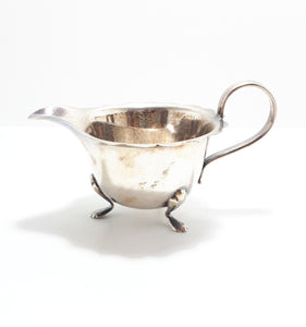 Vintage Warranted Guaranteed Hard Soldered Silver Plated Creamer With Paw Feet