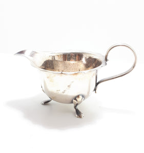 Vintage Warranted Guaranteed Hard Soldered Silver Plated Creamer With Paw Feet