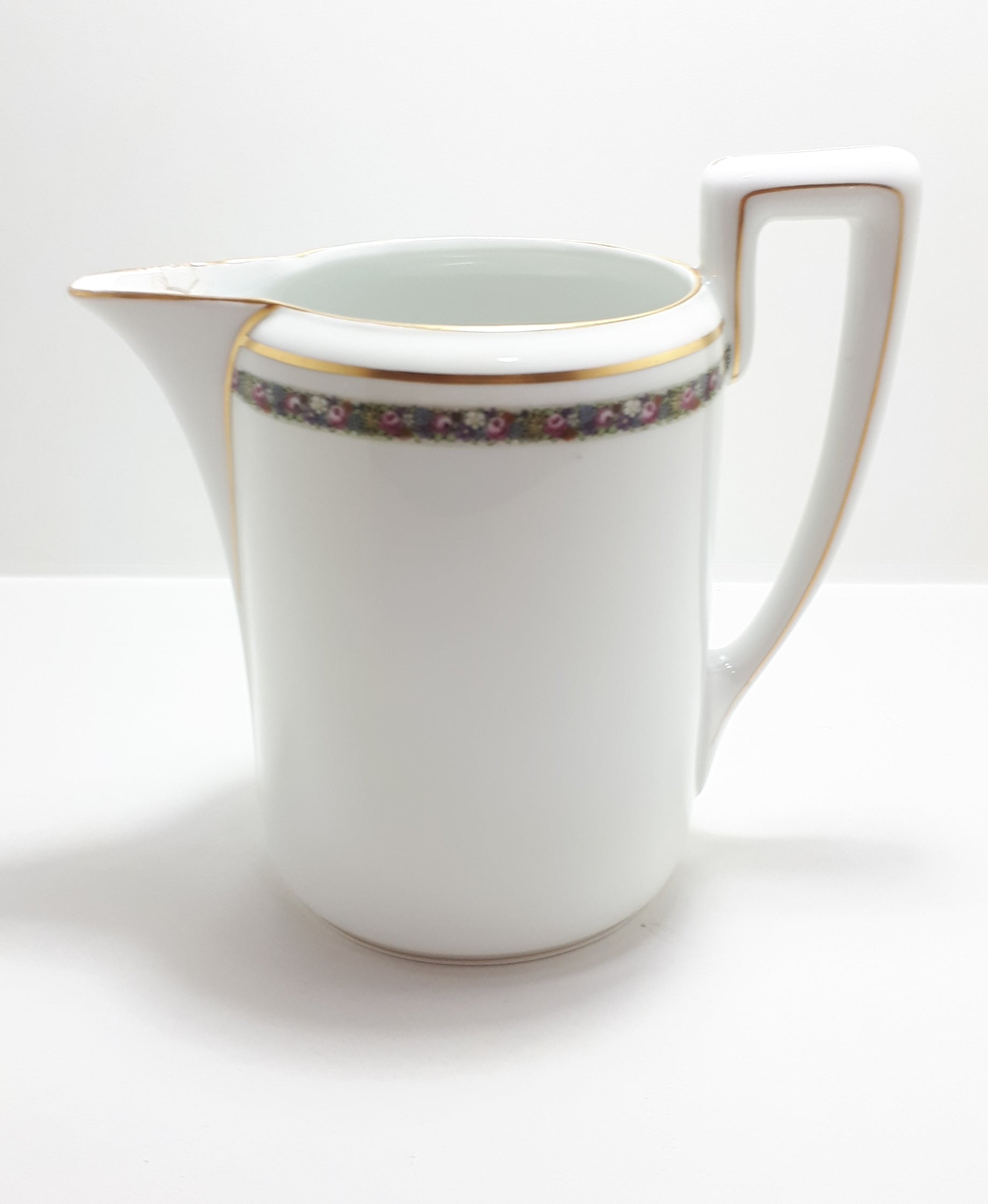 1932 Rosenthal Bavarian Fine Porcelain Isolde Series Pitcher / Jug – Floral Band With Gold Trim
