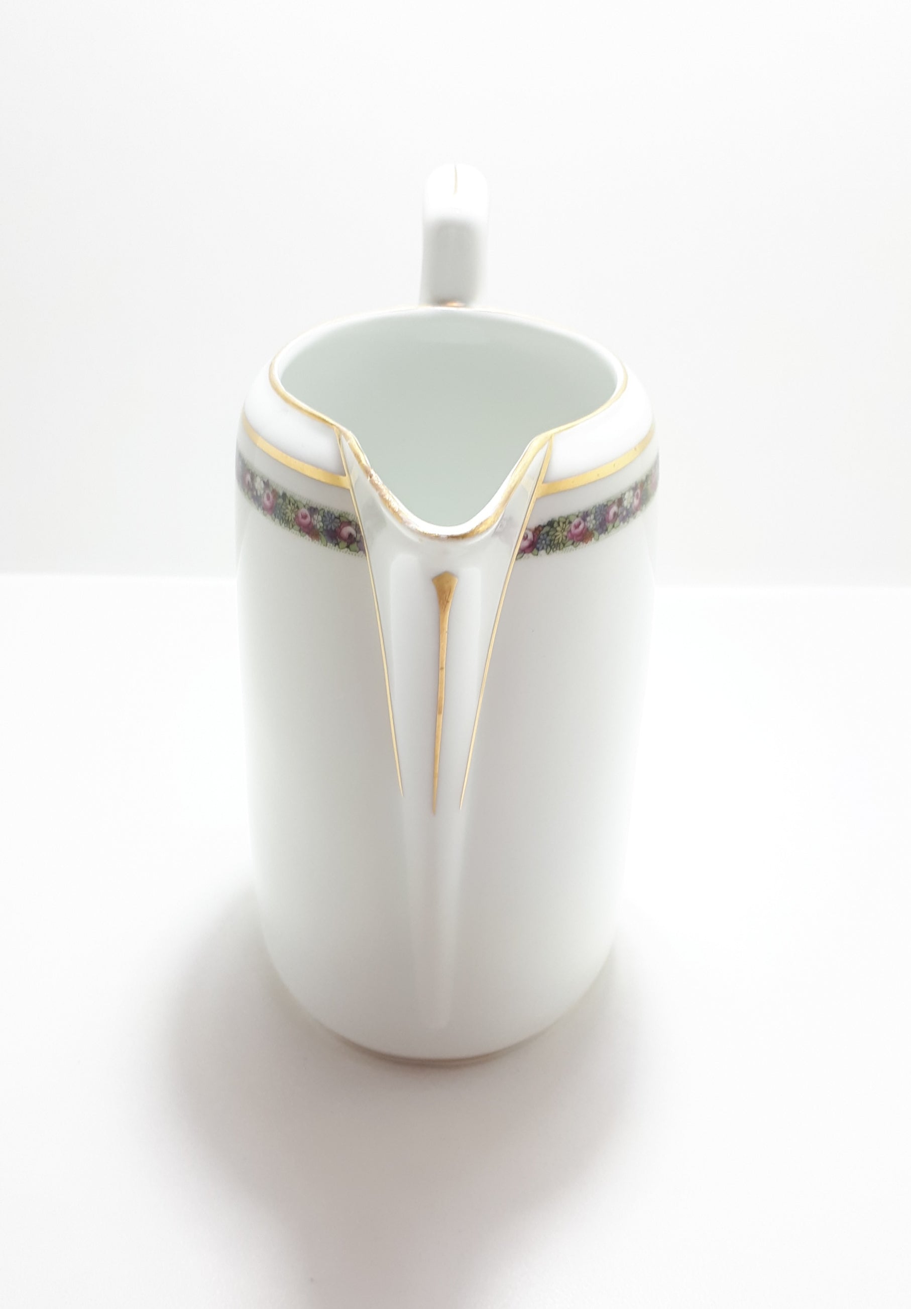 1932 Rosenthal Bavarian Fine Porcelain Isolde Series Pitcher / Jug – Floral Band With Gold Trim