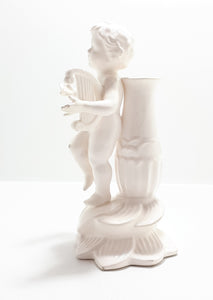 White Porcelain Glazed Fine Porcelain Cherub Bud Vase