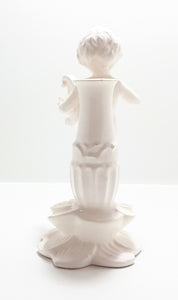 White Porcelain Glazed Fine Porcelain Cherub Bud Vase
