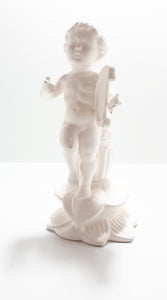 White Porcelain Glazed Fine Porcelain Cherub Bud Vase