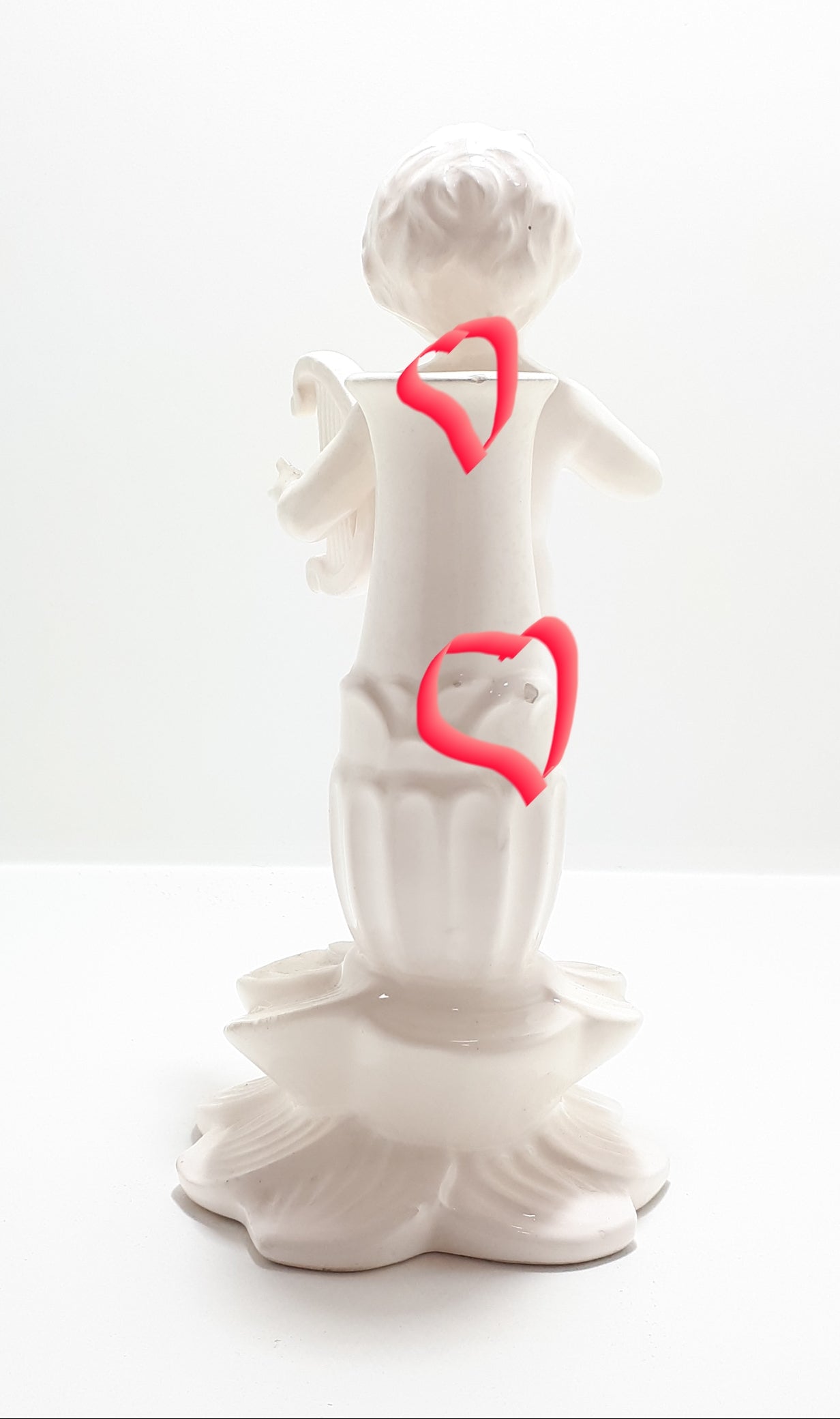 White Porcelain Glazed Fine Porcelain Cherub Bud Vase