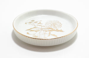 Small Fine Porcelain Trinket Dish With Gold Inlay