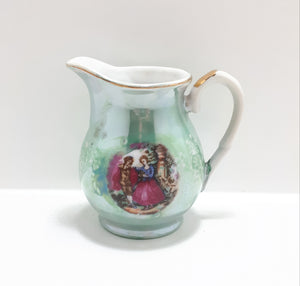 Small Porcelain Lustre Ware Creamer With Gold Trim