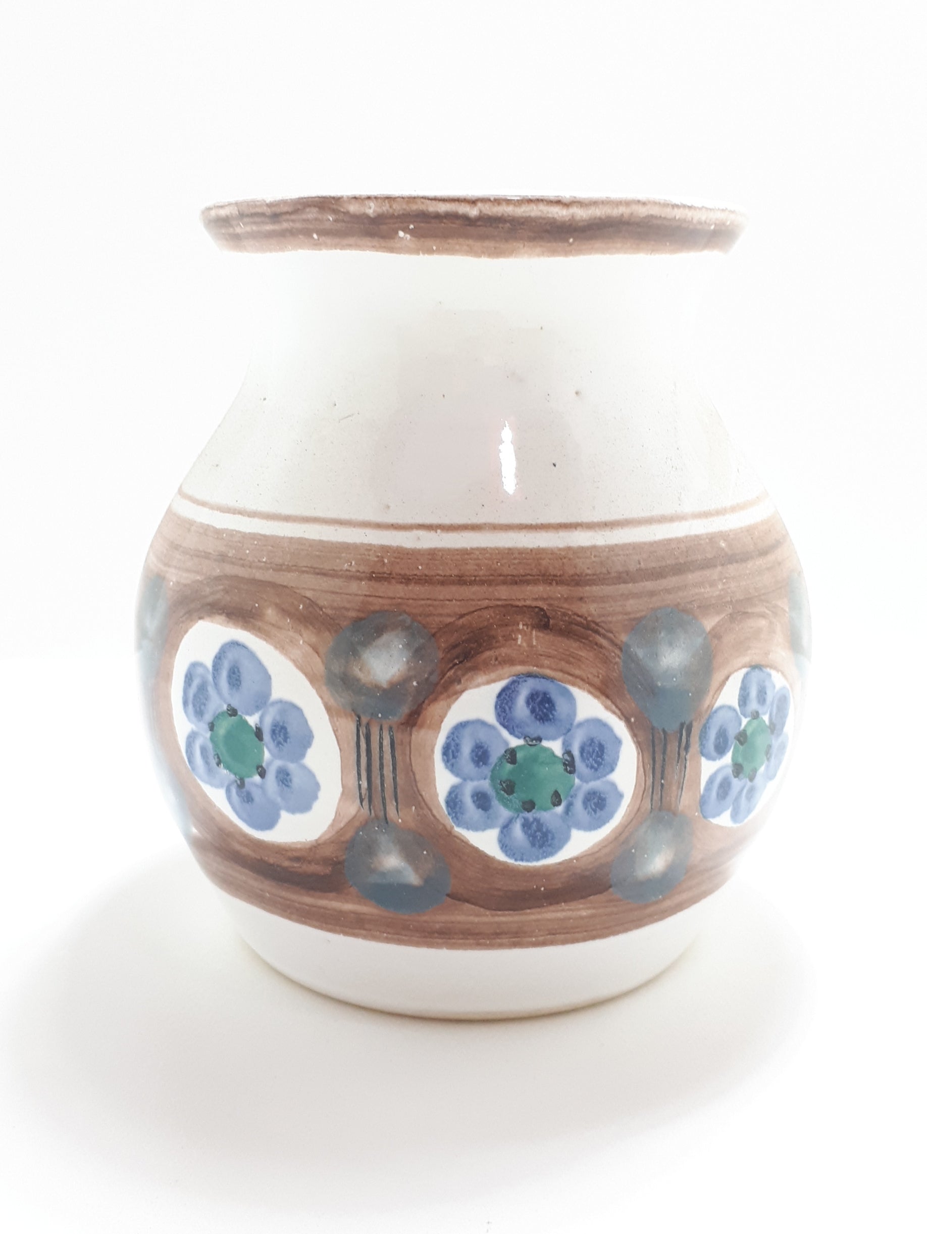 Hand Thrown & Hand Decorated (Underglaze) Studio Art Pottery Decorative Medium Sized Vase