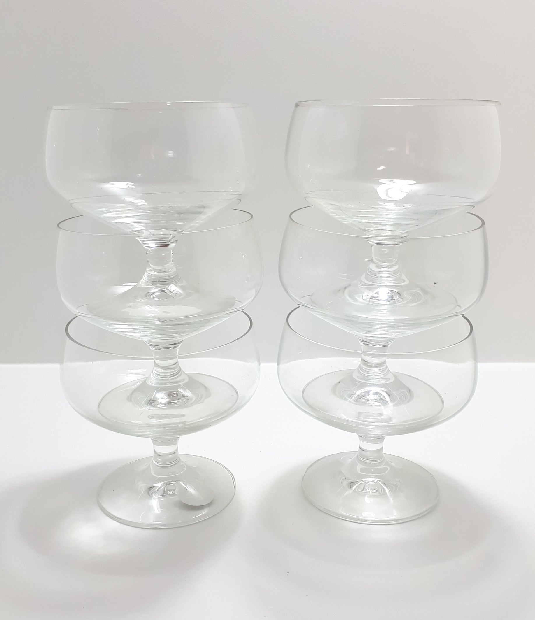 Set Of 6 Glass Pedestal Dessert Bowls