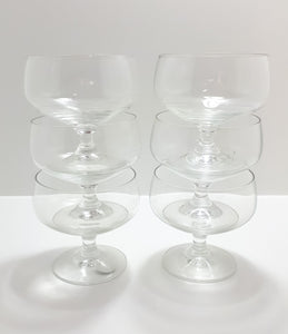 Set Of 6 Glass Pedestal Dessert Bowls