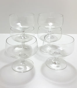 Set Of 6 Glass Pedestal Dessert Bowls