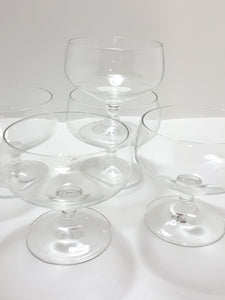 Set Of 6 Glass Pedestal Dessert Bowls
