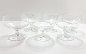 Set Of 6 Glass Pedestal Dessert Bowls