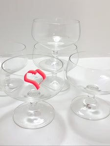 Set Of 6 Glass Pedestal Dessert Bowls