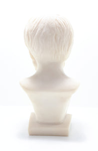 Collectable Cast Alabaster Bust Of Aristotle – Stamped / Titled In Greek Orthodox Letters
