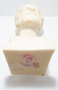 Collectable Cast Alabaster Bust Of Aristotle – Stamped / Titled In Greek Orthodox Letters