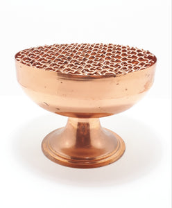 1950 – 1960’s Solid Copper Vintage Rose Bowl With Double Grid & Pedestal Base