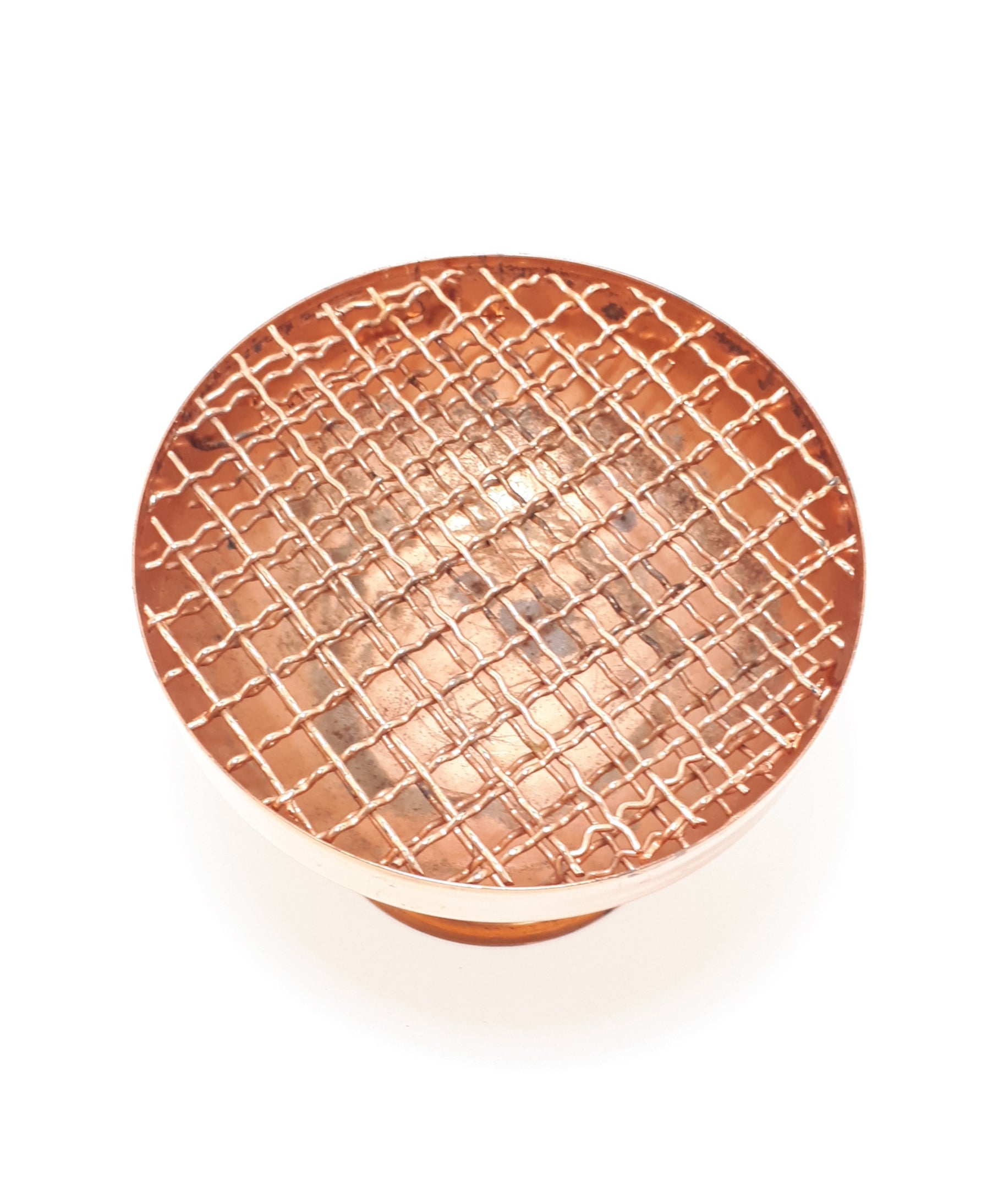 1950 – 1960’s Solid Copper Vintage Rose Bowl With Double Grid & Pedestal Base