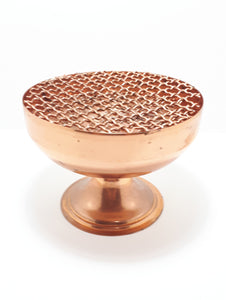 1950 – 1960’s Solid Copper Vintage Rose Bowl With Double Grid & Pedestal Base