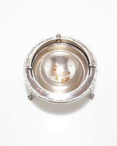 Vintage Silver Plated Roll Top Caviar / Butter Dish With Paw Feet